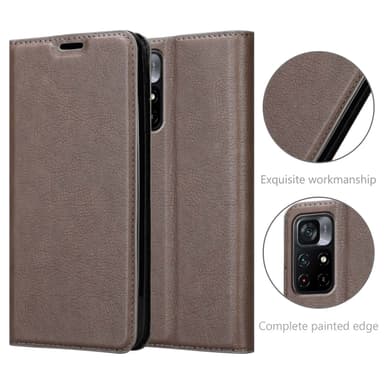 Xiaomi POCO M4 PRO 5G lommebokdeksel case (brun)