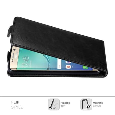 Samsung Galaxy S6 EDGE PLUS deksel flip cover (svart)