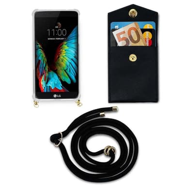 LG K10 2016 Deksel med Halskjede (svart)