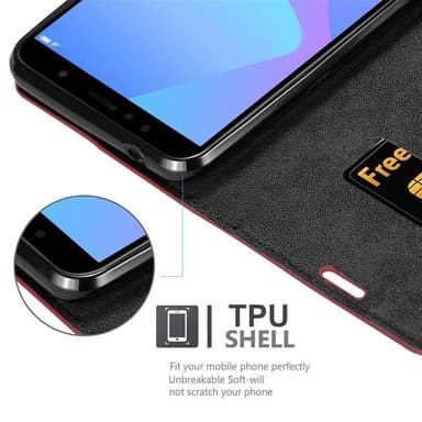 Huawei Y6 PRIME lommebokdeksel case (rød)