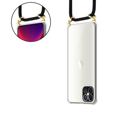 iPhone 12 PRO MAX Deksel med Halskjede (svart)
