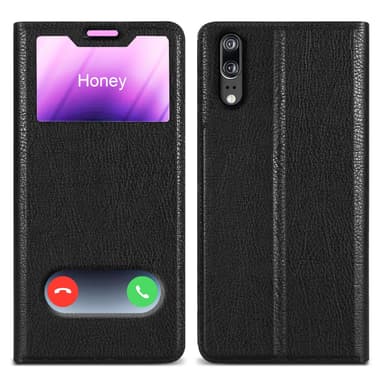 Huawei P20 lommebokdeksel cover (svart)