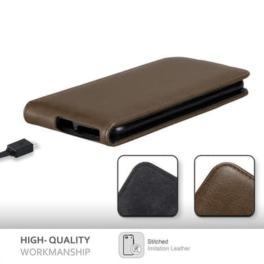 Sony Xperia E5 deksel flip cover (brun)
