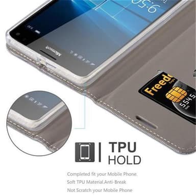 Nokia Lumia 950 XL lommebokdeksel etui (grå)