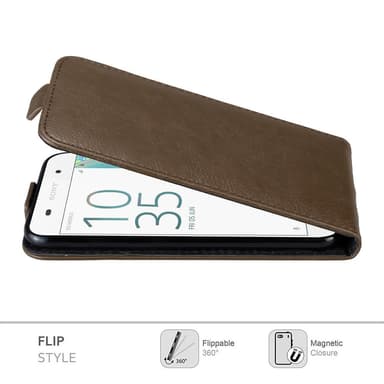 Sony Xperia E5 deksel flip cover (brun)