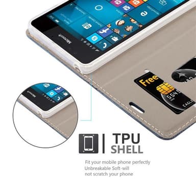 Nokia Lumia 950 lommebokdeksel etui (blå)