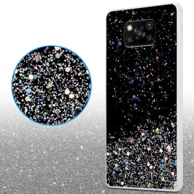 Xiaomi POCO X3 NFC Silikondeksel Glitter (Svart)