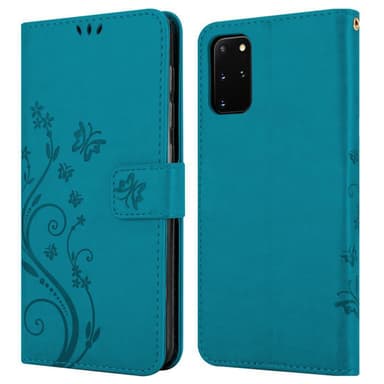Samsung Galaxy S20 PLUS lommebokdeksel Blomster (blå)