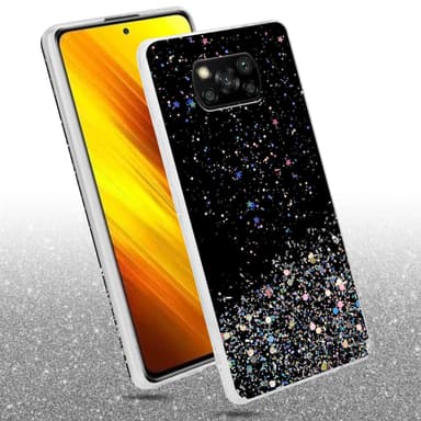 Xiaomi POCO X3 NFC Silikondeksel Glitter (Svart)