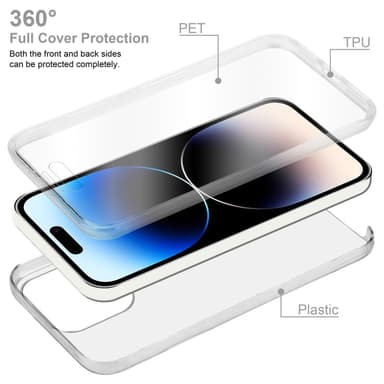 iPhone 14 PRO MAX Deksel 360 Case Cover (gjennomsiktig)