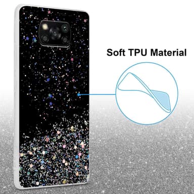 Xiaomi POCO X3 NFC Silikondeksel Glitter (Svart)