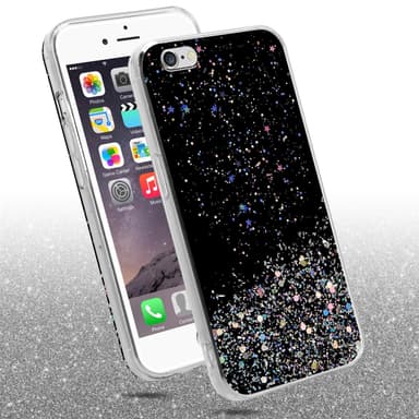 iPhone 6 / 6S Silikondeksel Glitter (svart)