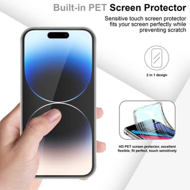 iPhone 14 PRO MAX Deksel 360 Case Cover (gjennomsiktig)