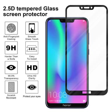 Honor 8C Skjermbeskytter Skärmskydd (svart)