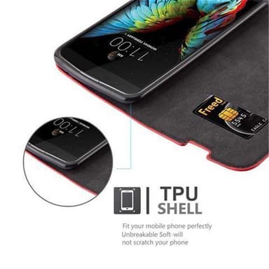 LG K10 2016 lommebokdeksel case (rød)