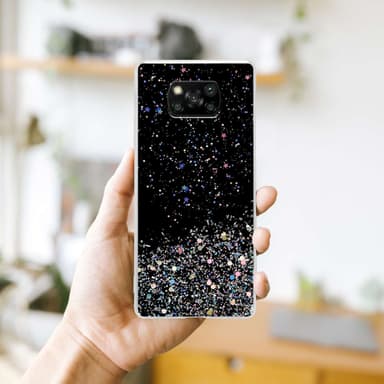 Xiaomi POCO X3 NFC Silikondeksel Glitter (Svart)
