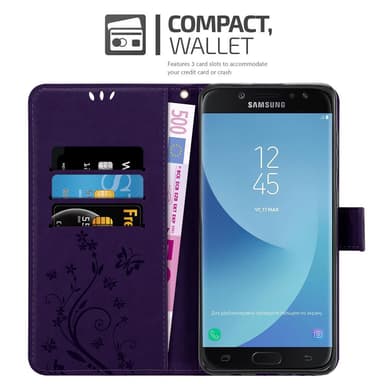 Samsung Galaxy J7 2018 lommebokdeksel Blomster (lilla)