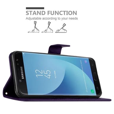Samsung Galaxy J7 2018 lommebokdeksel Blomster (lilla)