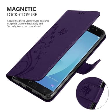 Samsung Galaxy J7 2018 lommebokdeksel Blomster (lilla)