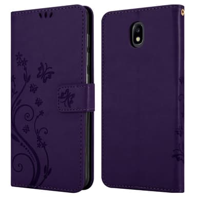Samsung Galaxy J7 2018 lommebokdeksel Blomster (lilla)