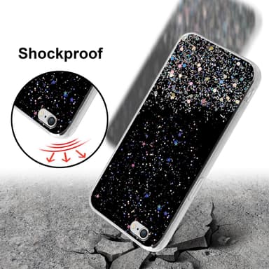 iPhone 6 / 6S Silikondeksel Glitter (svart)