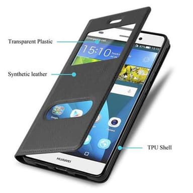 Huawei P8 LITE 2015 lommebokdeksel cover (svart)