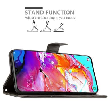 Samsung Galaxy A70 / A70s lommebokdeksel Blomster (grå)