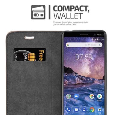 Nokia 7 PLUS lommebokdeksel case (brun)