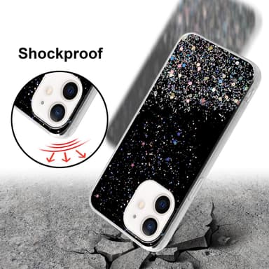 iPhone 12 MINI Silikondeksel Glitter (svart)