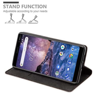Nokia 7 PLUS lommebokdeksel case (brun)
