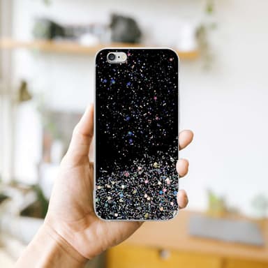 iPhone 6 / 6S Silikondeksel Glitter (svart)