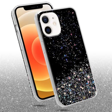 iPhone 12 MINI Silikondeksel Glitter (svart)