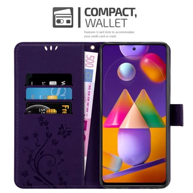 Samsung Galaxy M31s lommebokdeksel Blomster (Lilla)