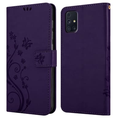Samsung Galaxy M31s lommebokdeksel Blomster (Lilla)