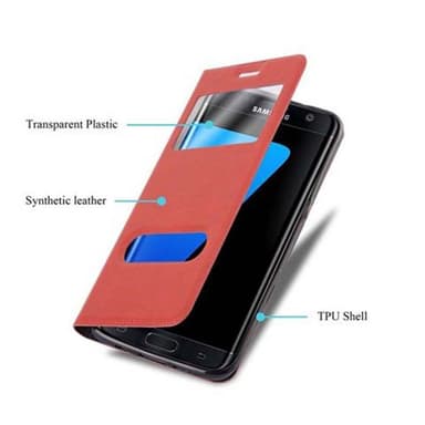 Samsung Galaxy S7 EDGE lommebokdeksel cover (rød)