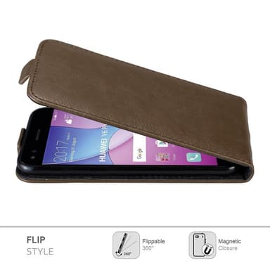 Huawei Y6 PRO 2017 deksel flip cover (brun)