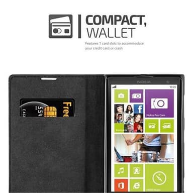 Nokia Lumia 1020 lommebokdeksel case (svart)