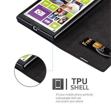 Nokia Lumia 1020 lommebokdeksel case (svart)