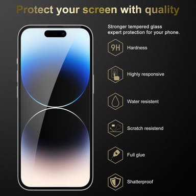 iPhone 14 PRO MAX Skjermbeskytter Skärmskydd (svart)