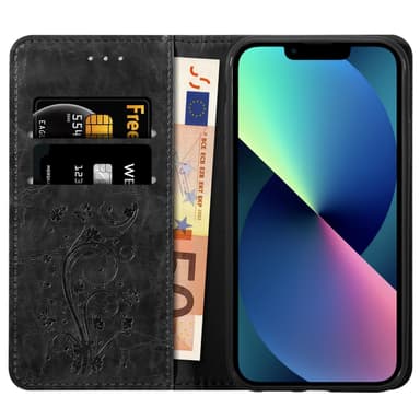 iPhone 13 MINI lommebokdeksel etui (svart)