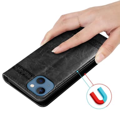 iPhone 13 MINI lommebokdeksel etui (svart)