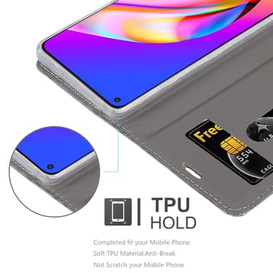 Oppo A94 5G lommebokdeksel etui (grå)