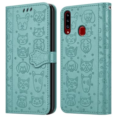 Samsung Galaxy A20s lommebokdeksel case (grønn)