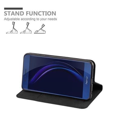 Honor 8 / 8 PREMIUM lommebokdeksel case (svart)