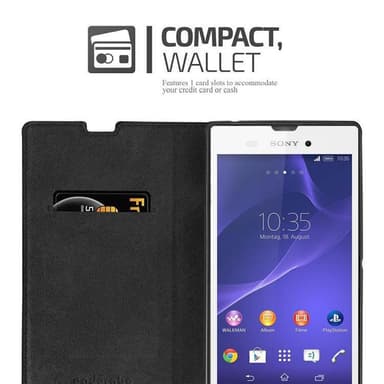 Sony Xperia T3 lommebokdeksel case (svart)