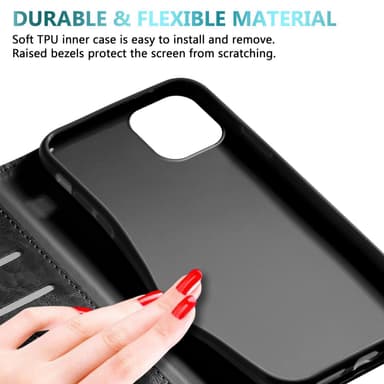 iPhone 13 MINI lommebokdeksel etui (svart)