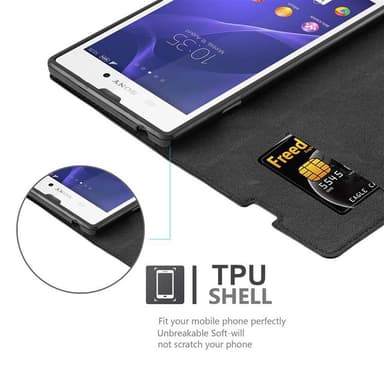Sony Xperia T3 lommebokdeksel case (svart)