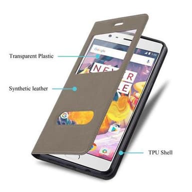 OnePlus 3 / 3T lommebokdeksel cover (brun)
