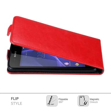 Sony Xperia E3 deksel flip cover (rød)