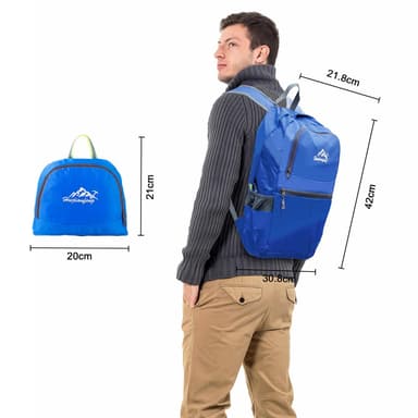 Sammenleggbar ryggsekk 36L unisex vanntett (asurblå)